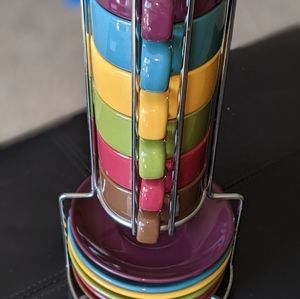 World Market Stackable Coffee Cups & Saucers